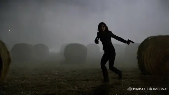 Mist-Enveloped Field: Determined Woman's Shadowed Pursuit – AI Generated Video | Hailuo AI