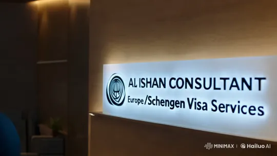 Al-Ihsan Consultant: Schengen Visa Services in a Professional Setting – AI Generated Video | Hailuo AI