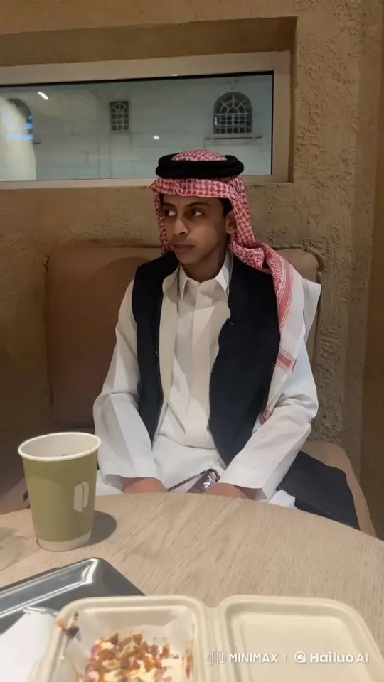 Young Person Enjoying Meal and Smoking in Café – AI Generated Video | Hailuo AI