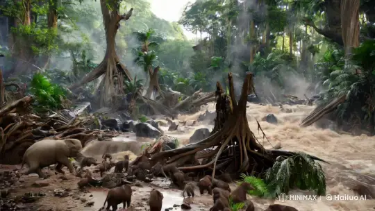 Jungle Chaos: Hulk's Rage and Tarzan's Rescue – AI Generated Video | Hailuo AI