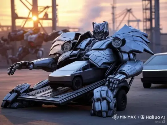 Tesla Cybertruck Emerges from Transforming Robot – AI Generated Video | Hailuo AI