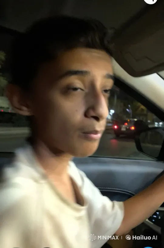 Nighttime Drive: City Lights and a Puff of Smoke – AI Generated Video | Hailuo AI