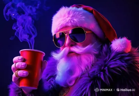 Hyper-Realistic Santa: 8K Close-Up with Magical Effects – AI Generated Video | Hailuo AI
