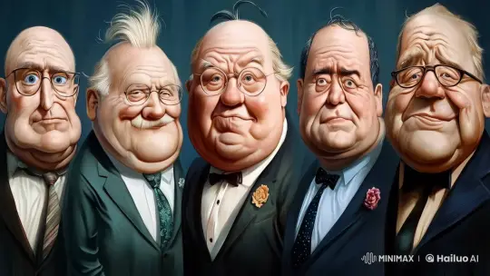 Animated CEOs Converse Chaotically with Caricature Features – AI Generated Video | Hailuo AI