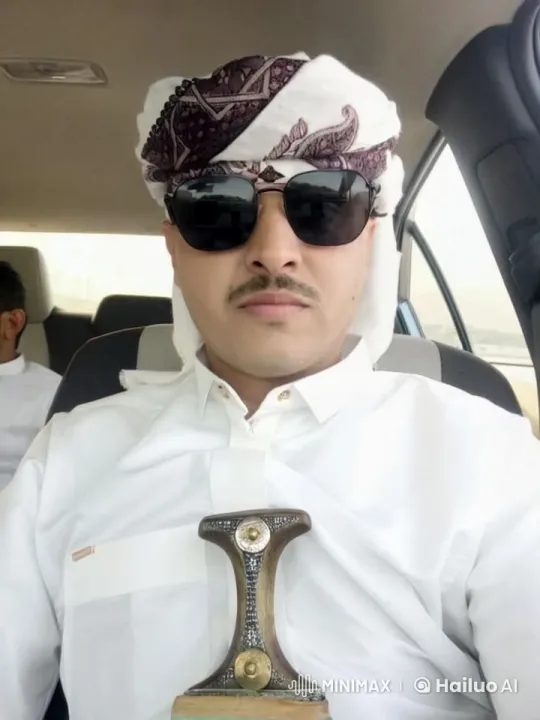 Man in Traditional Attire Smokes Calmly in Car – AI Generated Video | Hailuo AI