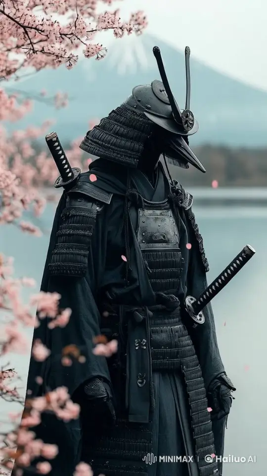Contemplative Samurai Amidst Cherry Blossoms – AI Generated Video | Hailuo AI