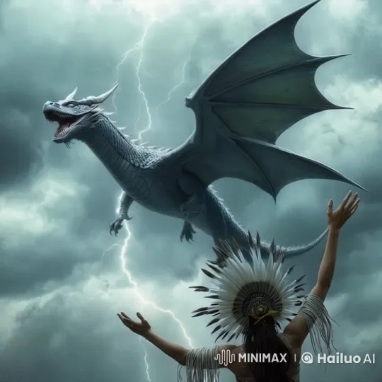 Summoning the Dragon: A Mystical Stormy Encounter – AI Generated Video | Hailuo AI
