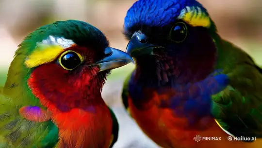 Vibrant Birds in Photorealistic 8k Cinematic Detail – AI Generated Video | Hailuo AI