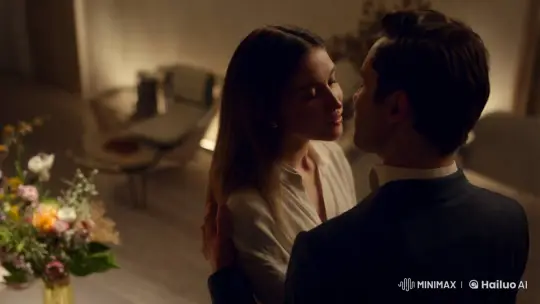 Intimate Kissing Scene in Elegant, Dimly-Lit Setting – AI Generated Video | Hailuo AI