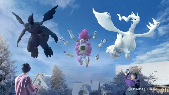Magical Creatures Apparition Over Snowy Village – AI Generated Video | Hailuo AI