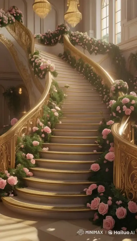 Luxurious Grand Staircase Captured in Ultra-HD 8K – AI Generated Video | Hailuo AI