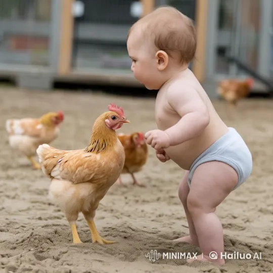 Baby Boy Fights Back Against Charging Chicken – AI Generated Video | Hailuo AI