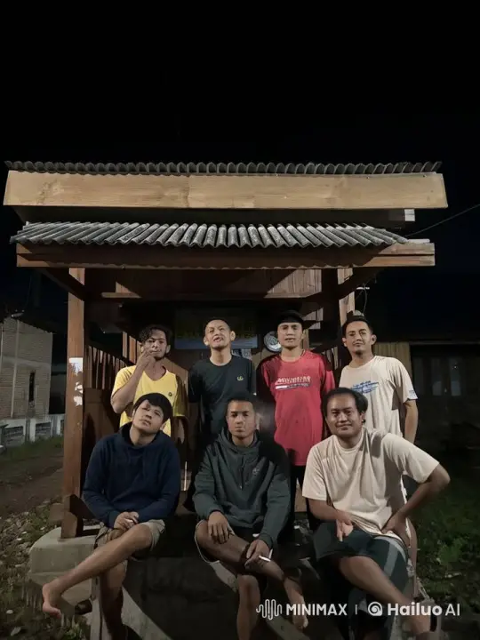 Nighttime Dance and Playful Combat at Wooden Shelter – AI Generated Video | Hailuo AI