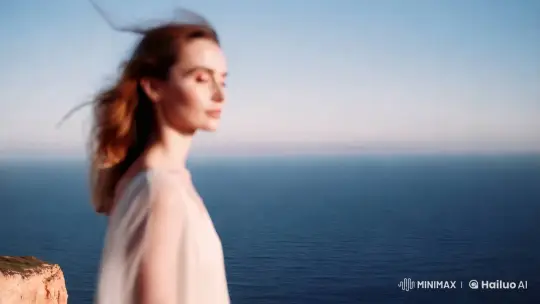 Solitary Figure on Cliff Overlooking the Sea – AI Generated Video | Hailuo AI