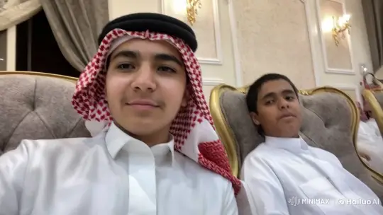 Traditional Attired Young Men Smoking in Luxury Setting – AI Generated Video | Hailuo AI