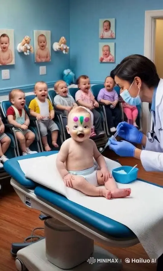 Joyful Pediatric Clinic: Doctor Caring for Laughing Babies – AI Generated Video | Hailuo AI