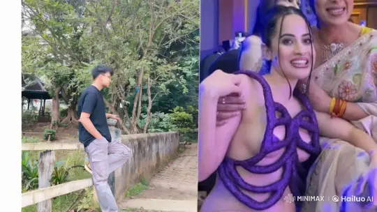 Dual-Screen Video of Outdoor Man and Indoor Woman – AI Generated Video | Hailuo AI