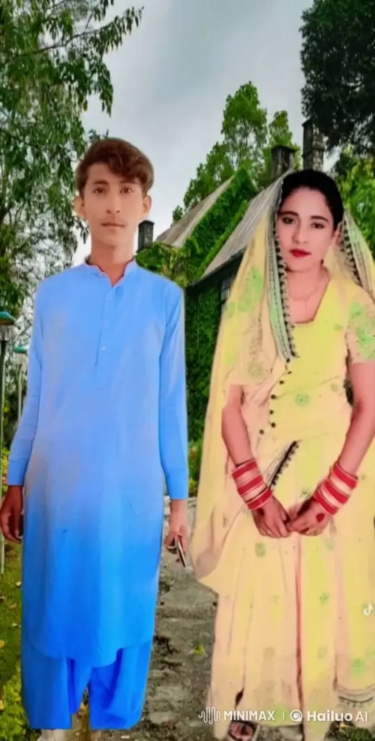 Young Couple in Traditional Attire Amidst Lush Greenery – AI Generated Video | Hailuo AI