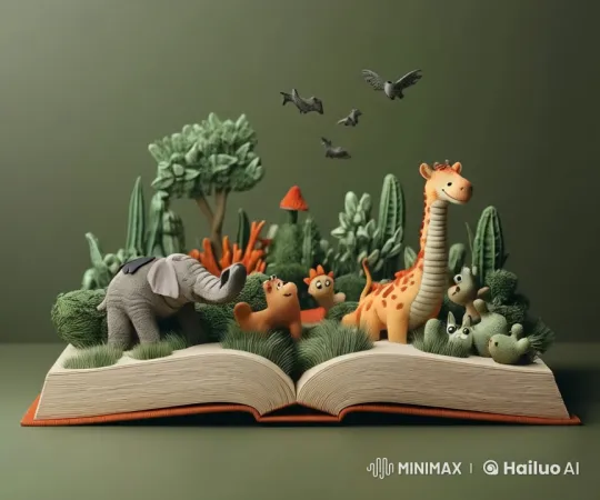 Animated Whimsical Book Scene with Animals – AI Generated Video | Hailuo AI