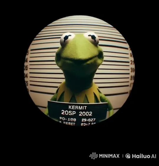 Frog Puppet Reacts Anxiously to Police Sirens – AI Generated Video | Hailuo AI