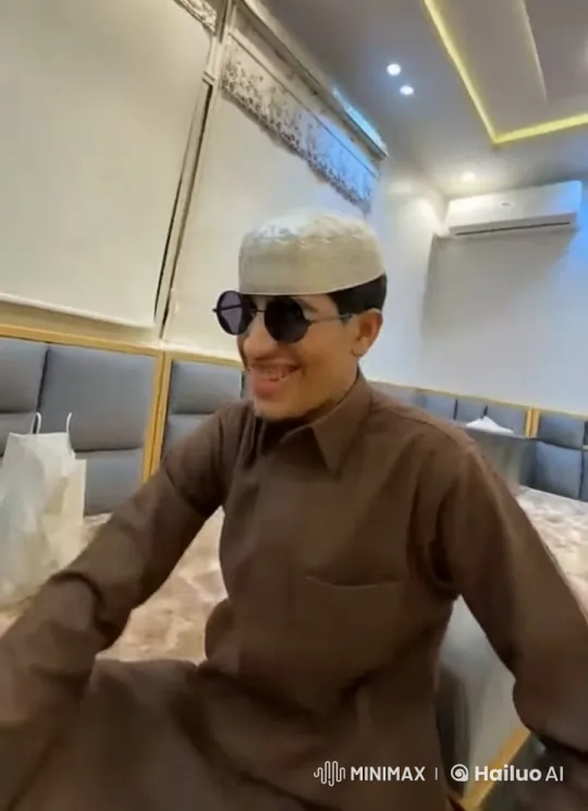 Person Enjoying Cigarette in Traditional Attire Amidst Casual Setting – AI Generated Video | Hailuo AI