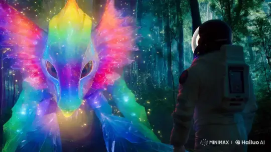Mystical Alien Creature Meets Astronaut in Enchanted Forest – AI Generated Video | Hailuo AI