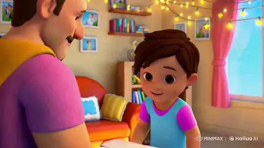 Child's Joyful Gift Opening in Cozy Home Setting – AI Generated Video | Hailuo AI