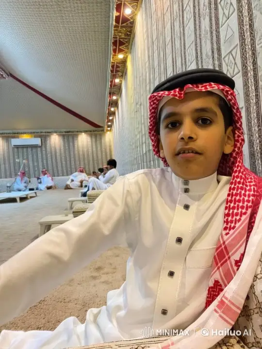 Young Boy Smokes Pipe in Traditional Decorated Room – AI Generated Video | Hailuo AI