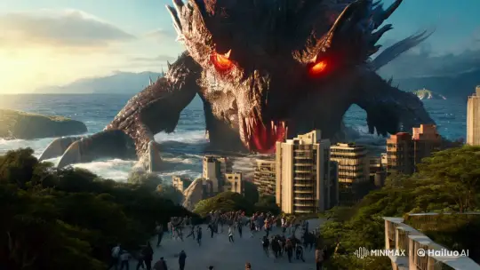 Colossal Monster Ravages Landscapes in Cinematic Nightmare – AI Generated Video | Hailuo AI