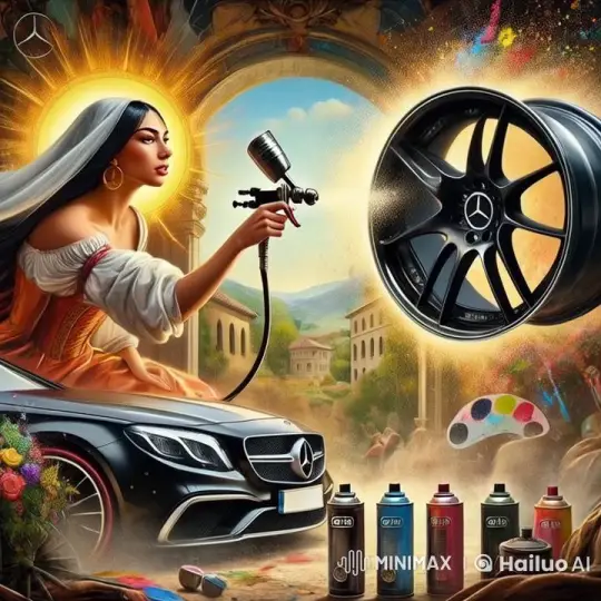 Girl Paints Mercedes Wheel in Live2D Animation – AI Generated Video | Hailuo AI