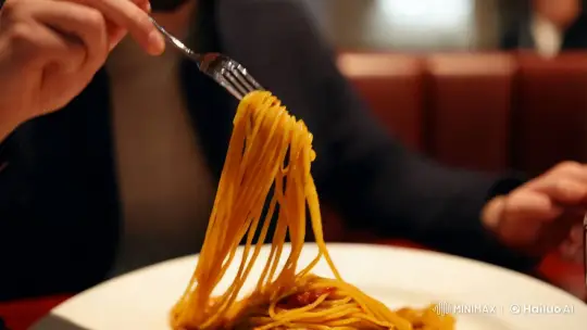 Intimate Italian Dining Experience with Artful Spaghetti Twirl – AI Generated Video | Hailuo AI