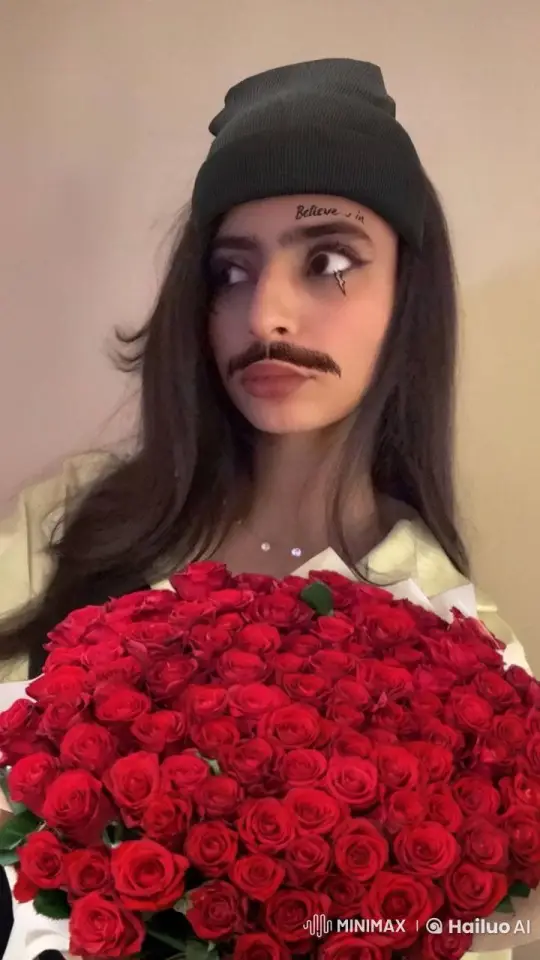 Mysterious Individual with Roses and Cigarette – AI Generated Video | Hailuo AI