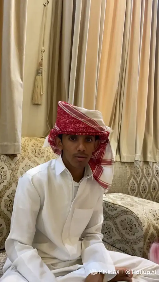 Young Man Reflects Calmly on Patterned Sofa – AI Generated Video | Hailuo AI