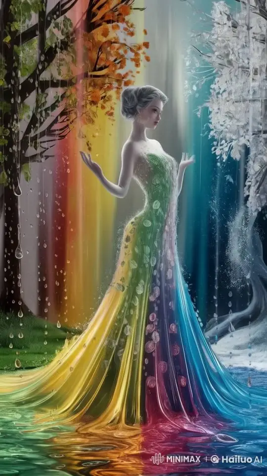 Seasonal Symphony: Live2D Animation of a Woman and Nature – AI Generated Video | Hailuo AI