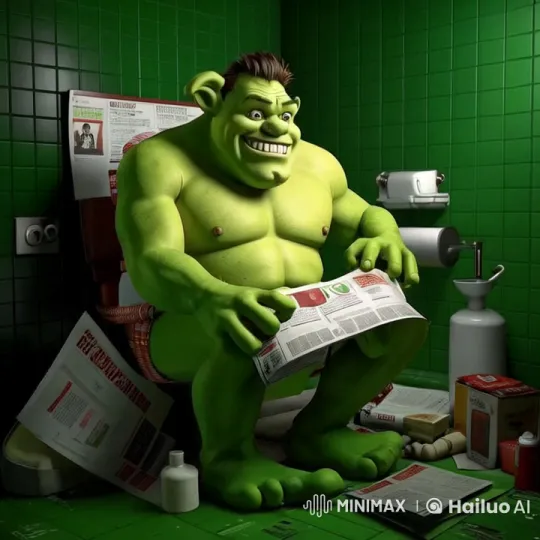 Shrek Reacts to Exploding Phone in Bathroom – AI Generated Video | Hailuo AI