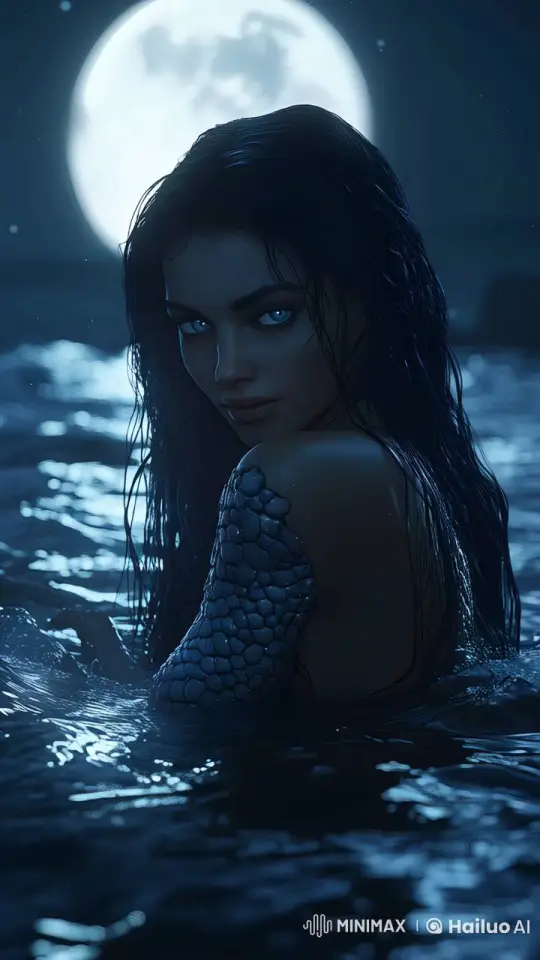 Moonlit Mermaid Serenade in Live2D Animation – AI Generated Video | Hailuo AI