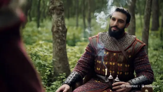 Historical Warrior in Ottoman Attire Amidst Serene Forest – AI Generated Video | Hailuo AI