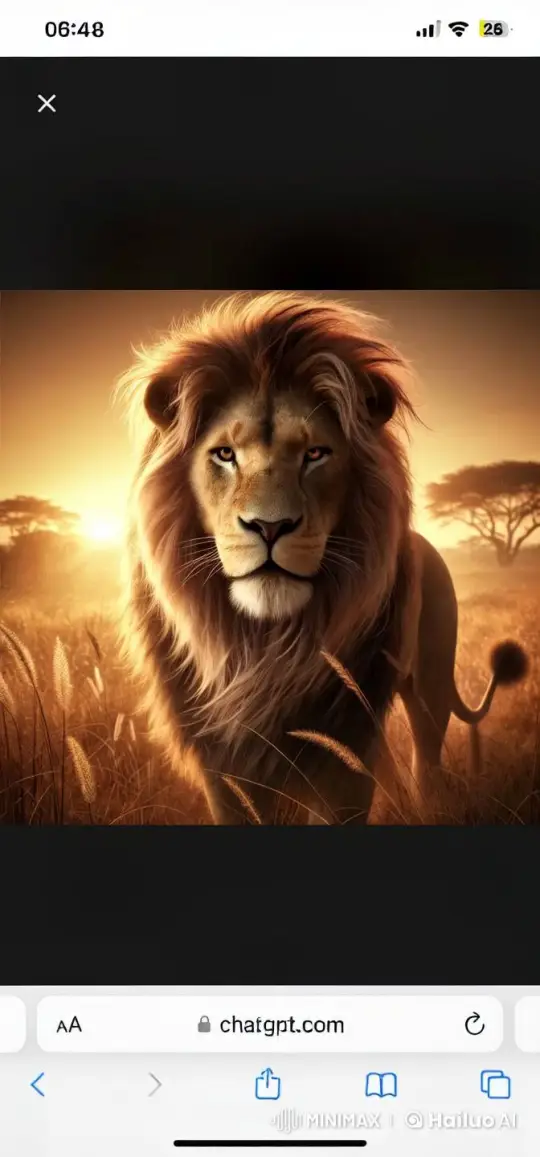 Majestic Lion in Golden Savannah at Sunrise – AI Generated Video | Hailuo AI