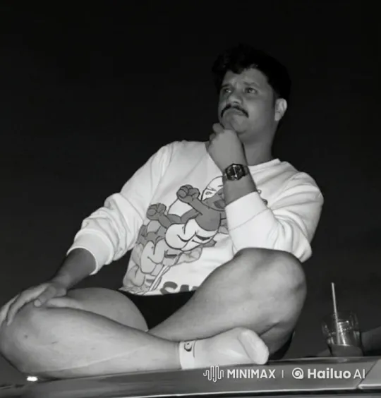 Contemplative Person Smokes on Roof at Sunset – AI Generated Video | Hailuo AI