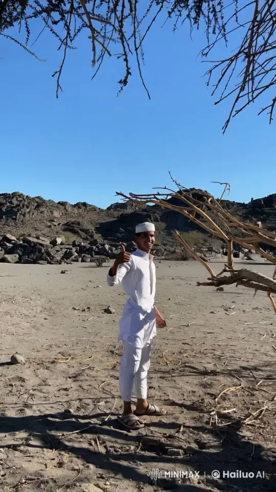Person Smokes in Barren Landscape Amidst Gentle Wind – AI Generated Video | Hailuo AI