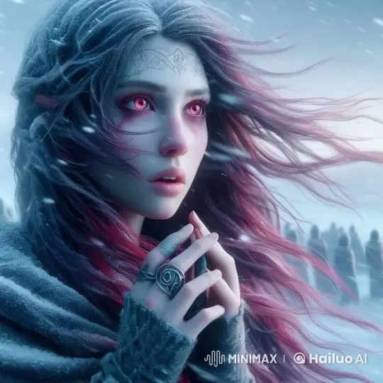 Woman in Snowy Landscape with Graceful Hair – AI Generated Video | Hailuo AI