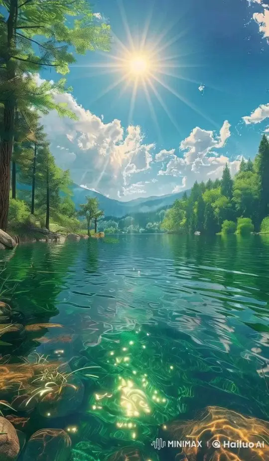 Tranquil Lakeside Beauty with Gentle Ripples and Serene Reflections – AI Generated Video | Hailuo AI