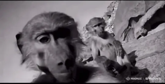 Curious and Smoking Monkeys in Black & White – AI Generated Video | Hailuo AI