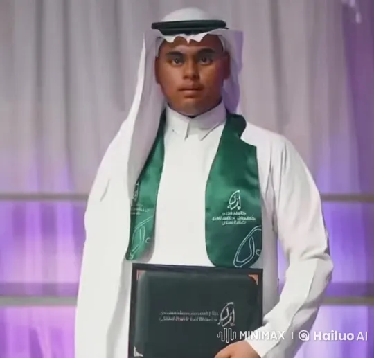 Traditional Attire and Proud Expression with Certificate – AI Generated Video | Hailuo AI