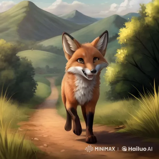 Calm Country Road: Curious Fox in Serene Nature – AI Generated Video | Hailuo AI