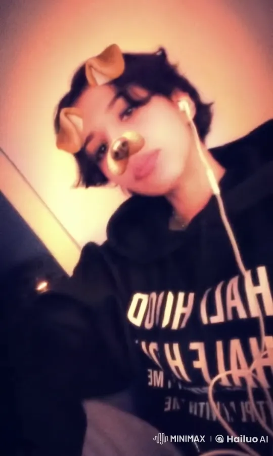 Chill Individual with Dog Filter and Smoking Hoodie – AI Generated Video | Hailuo AI
