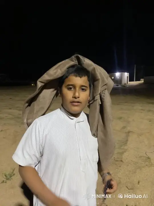 Boy Mimics Smoking with String in Night Scene – AI Generated Video | Hailuo AI
