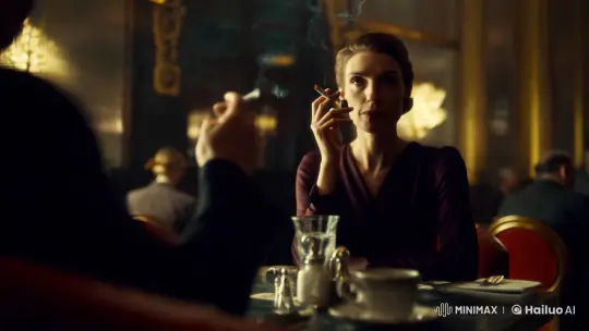 Vintage Café: Enigmatic Woman in Art Deco Elegance – AI Generated Video | Hailuo AI