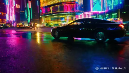 Neon-Glazed Night Drive in Futuristic Cityscape – AI Generated Video | Hailuo AI