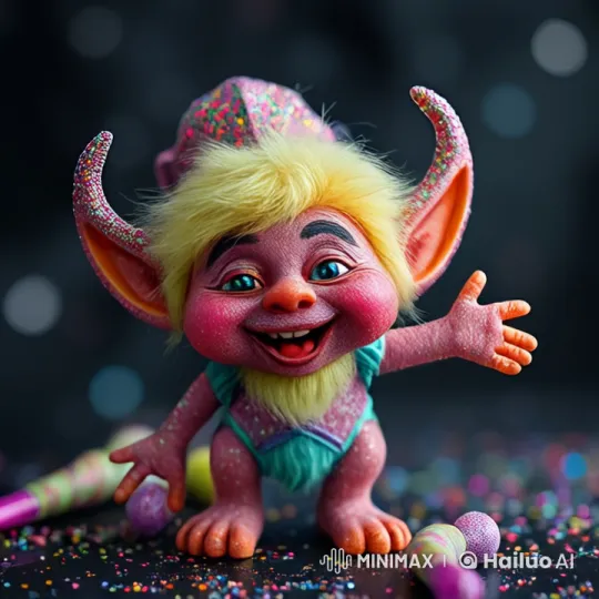 Cheerful Character's Joyful Dance Party Extravaganza – AI Generated Video | Hailuo AI